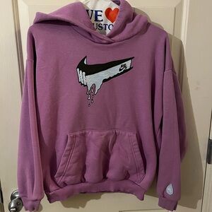 Nike Purple Hoodie with Dripping Swoosh